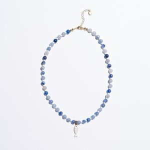 Blue Beaded Necklace with Fish Charm